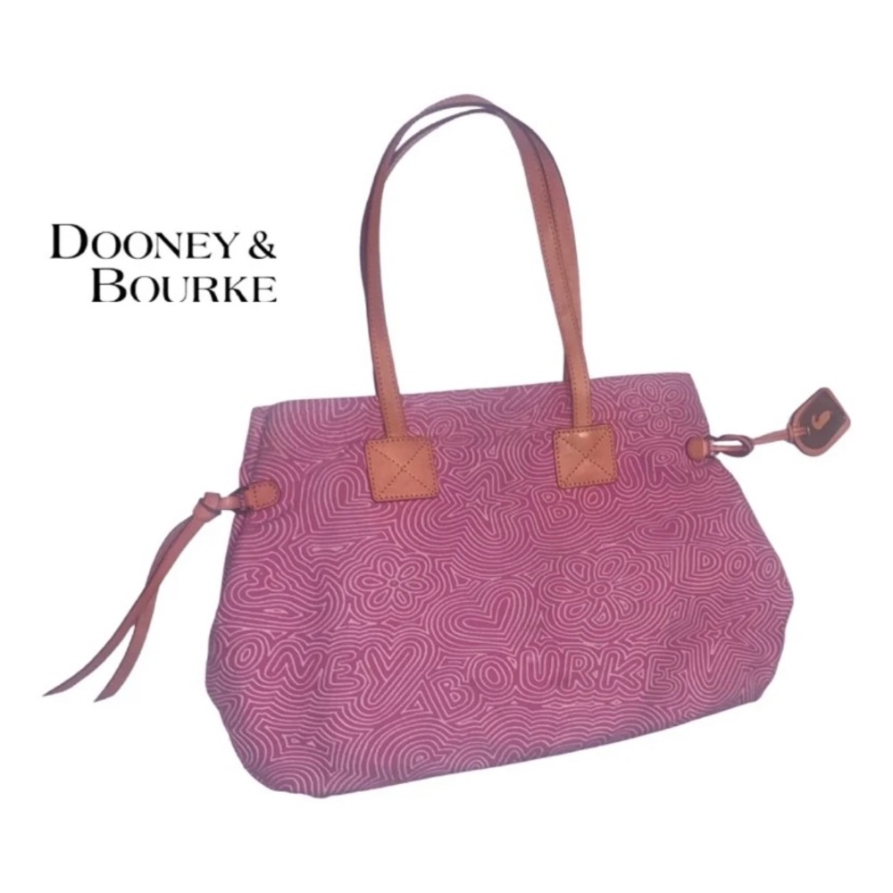 Dooney & Burk Pink & White Detailed Fabric Purse